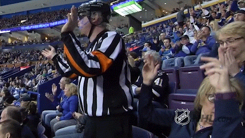 Yes, this is an animated GIF of a dude in a hockey referee jersey, getting excited about our 1099 service.