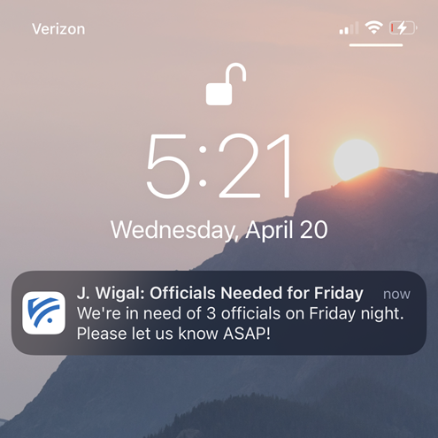 Screenshot of a mobile alert on a phone.