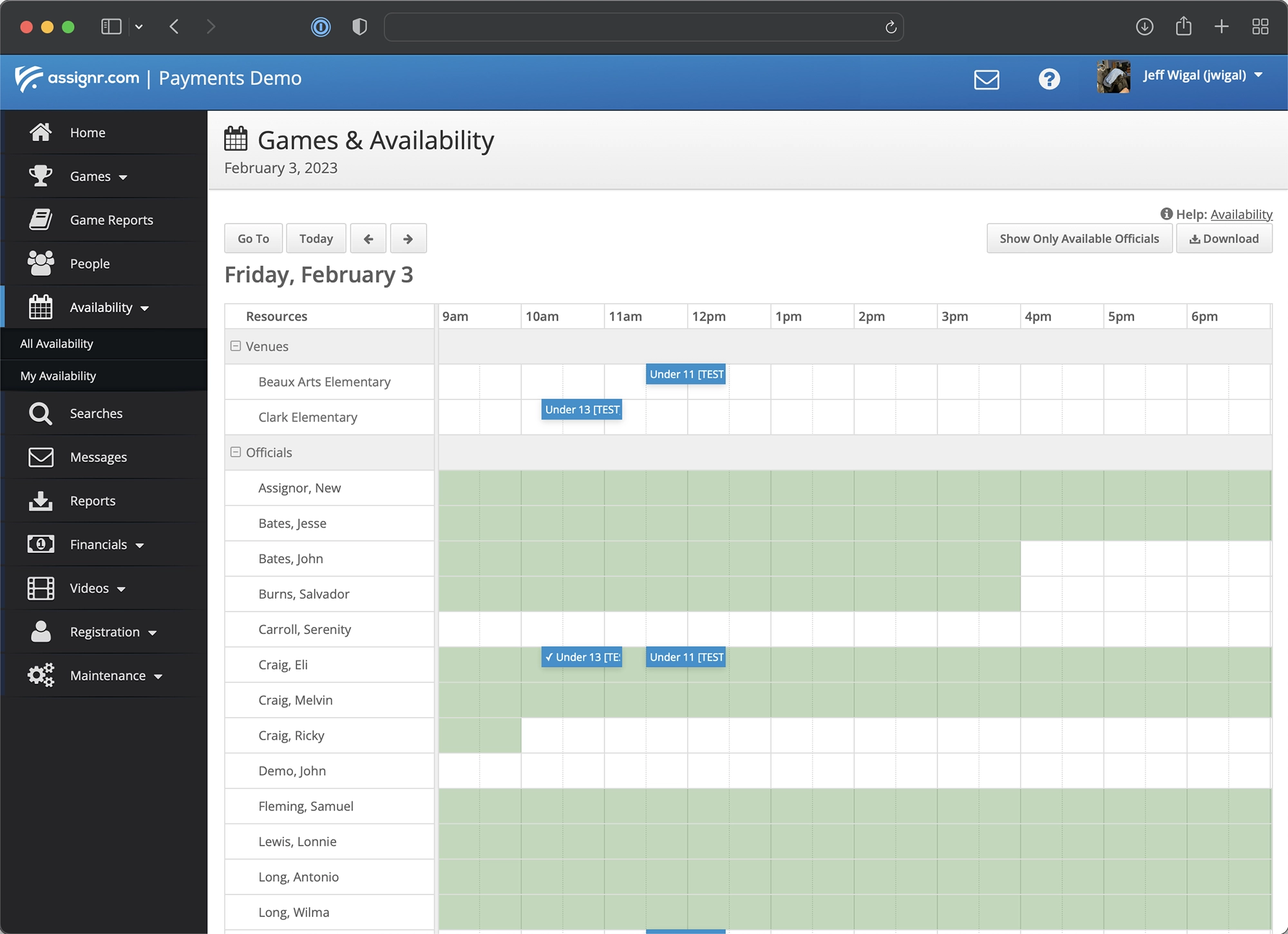 comparison screen of assignr to stack